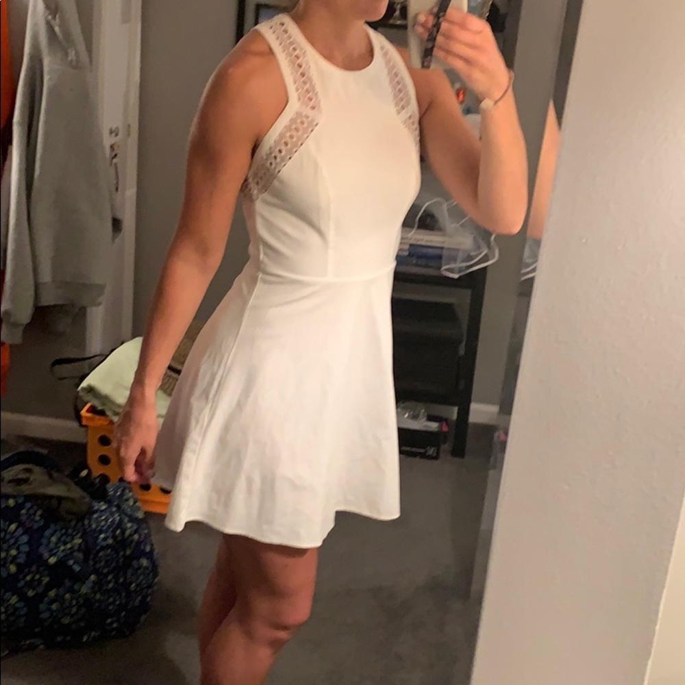 White fit and flare dress